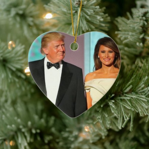 President Trump and First Lady Melania Trump Ceramic Ornament