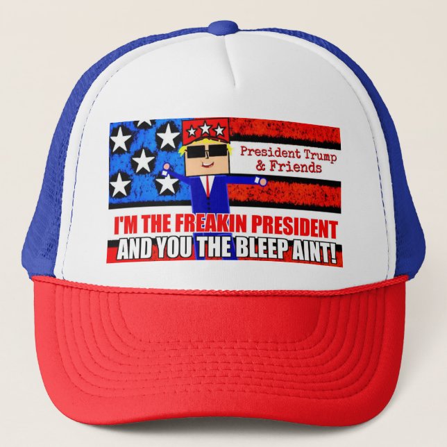President Trump and Friends Cartoon Hat (Front)