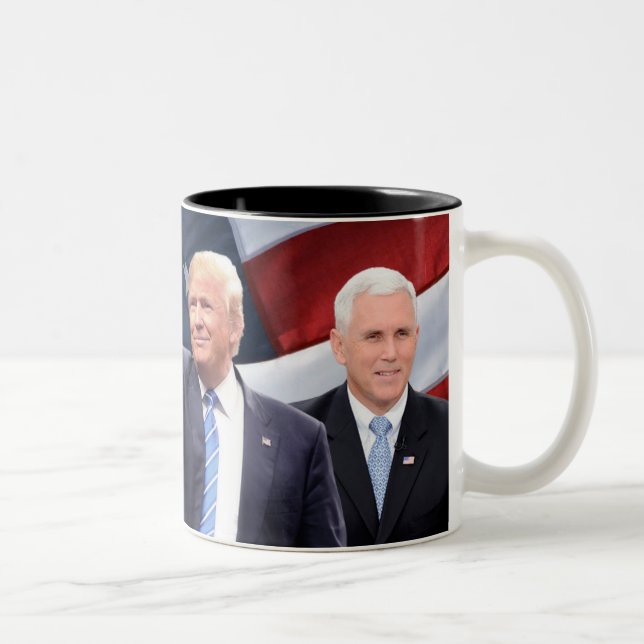 President Trump and VP Pence Two-Tone Coffee Mug (Right)