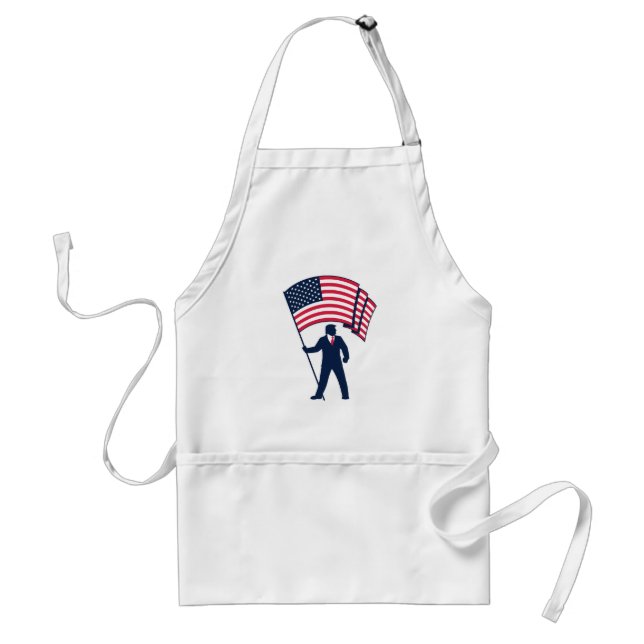 President Trump Bearing the Flag of the USA  Adult Apron (Front)