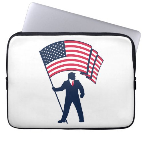 President Trump Bearing the Flag of the USA  Laptop Sleeve