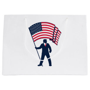 President Trump Bearing the Flag of the USA Large Gift Bag