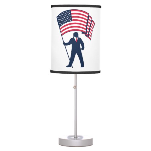 President Trump Bearing the Flag of the USA  Table Lamp