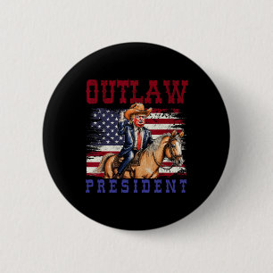 President Trump Cowboy Trump 2024 Convicted Felon Button