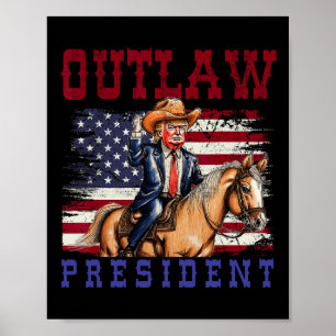 President Trump Cowboy Trump 2024 Convicted Felon Poster