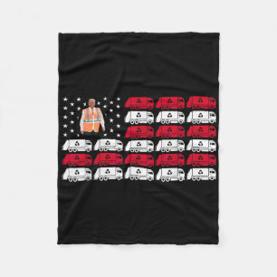 President Trump Garbyge Truck Worker Vest Usa Flag Fleece Blanket
