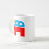 President Trump Hair GOP Elephant Symbol Coffee Mug (Front Left)