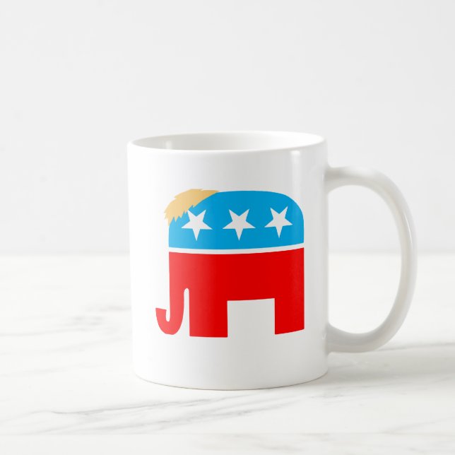 President Trump Hair GOP Elephant Symbol Coffee Mug (Right)