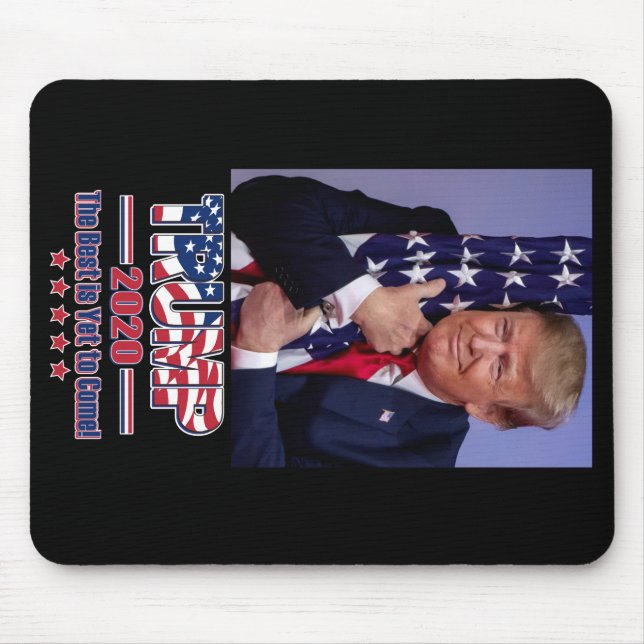 President Trump Hugging The American Flag Mouse Pad (Front)