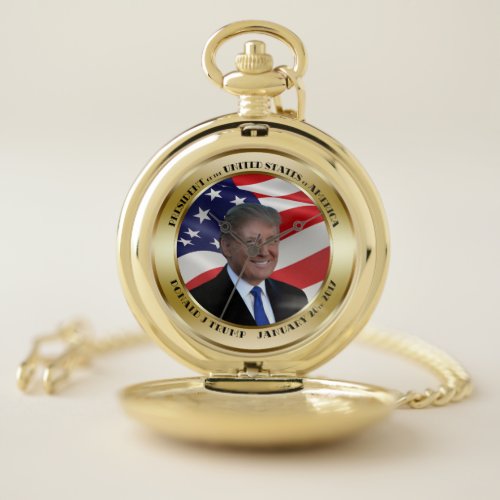 President Trump Inauguration Date Pocket Watch