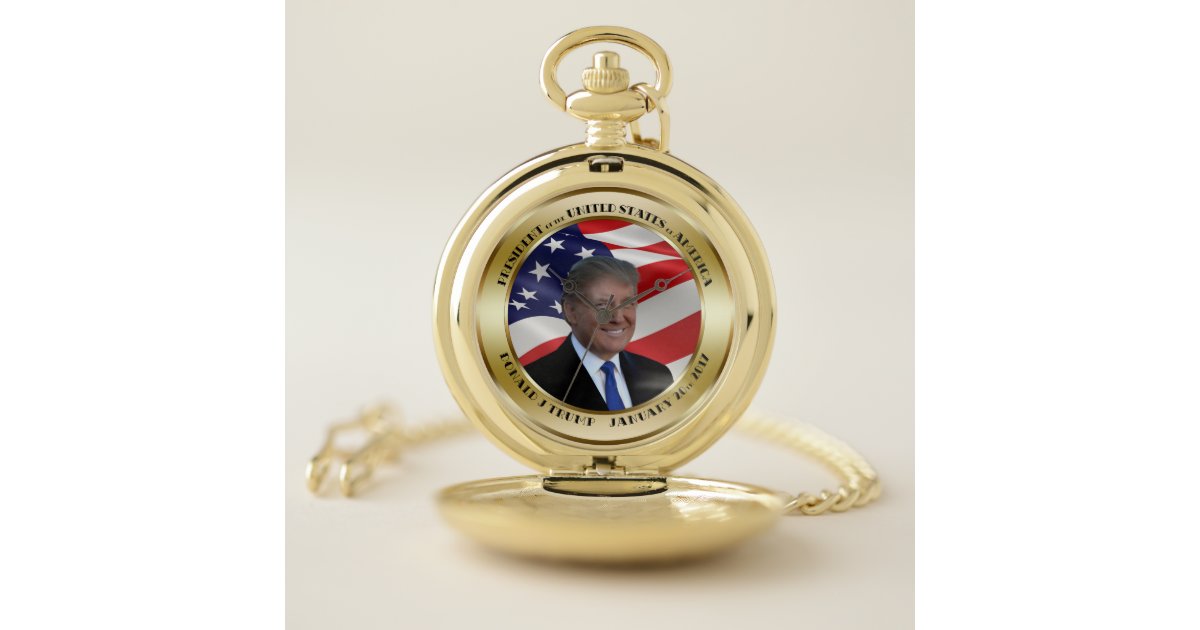 President Trump Inauguration Date Pocket Watch Zazzle