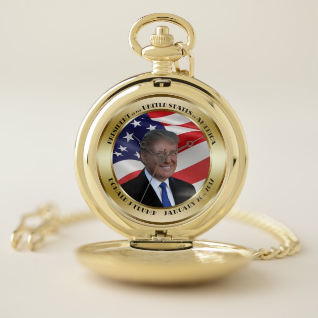 President Trump Inauguration Date Pocket Watch (Inside)