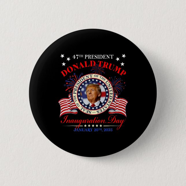 President Trump Inauguration Day 2025 Memorabilia  Button (Front)