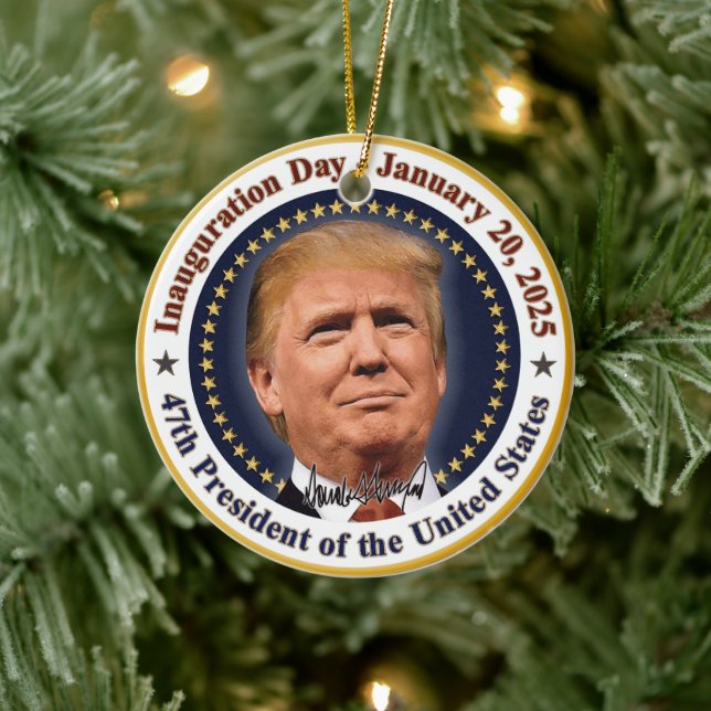 President Trump Inauguration Day January 20th 2025 Ceramic Ornament (Tree)