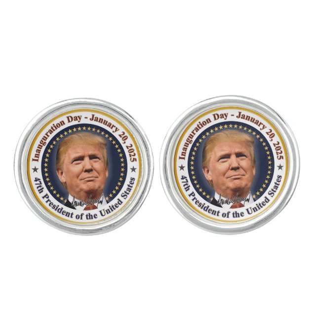 President Trump Inauguration Day January 20th 2025 Cufflinks (Front)