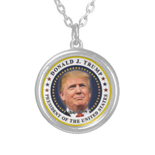 President Trump Inauguration Day Souvenir Silver Plated Necklace