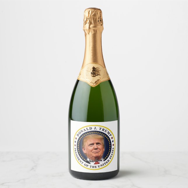 President Trump Inauguration Day Souvenir Sparkling Wine Label (Front)