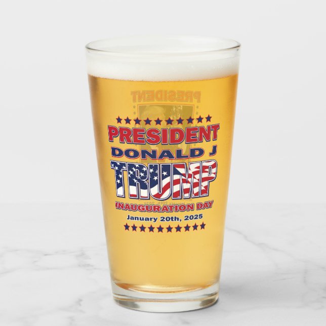 President Trump Inuguration Glass (Front Filled)