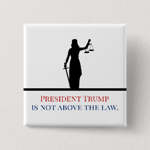 President Trump is Not Above the Law Lady Justice Button