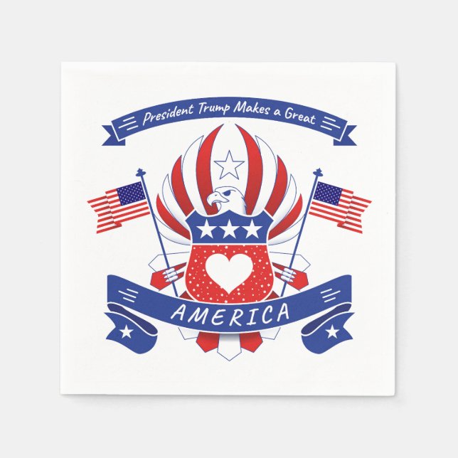 President Trump Makes a Great AMERICA Napkins (Front)