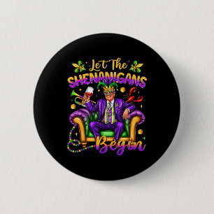 President Trump Mardi Gras Funny Let The Shenaniga Button