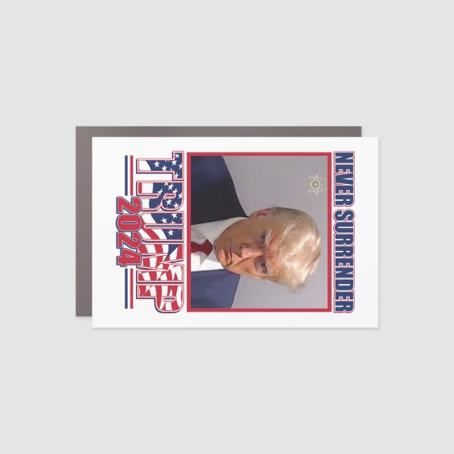 President Trump - Never Surrender Car Magnet (Front)