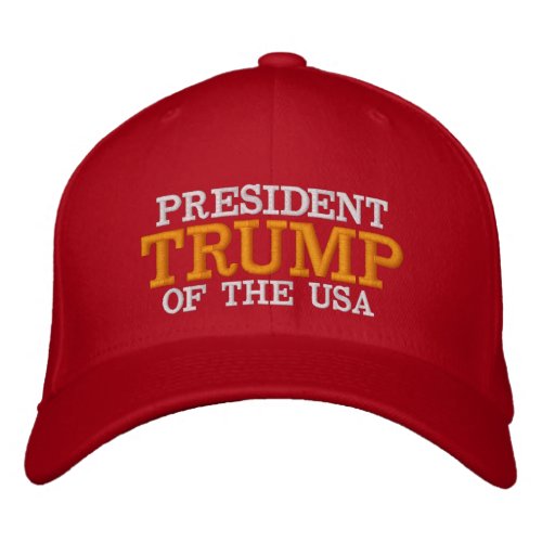PRESIDENT TRUMP OF THE USA EMBROIDERED BASEBALL CAP