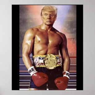 President Trump Parody as Rocky Balboa Boxer Prize Poster