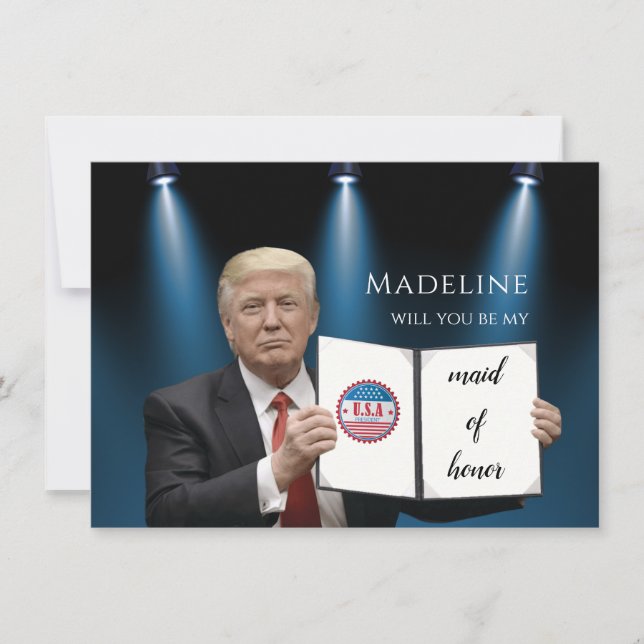President Trump 📜 Patriotic Maid of Honor Card (Front)