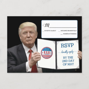 President Trump 📜 Patriotic Wedding Custom Announcement Postcard