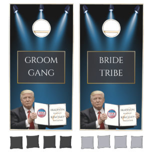 President Trump 📜 Patriotic Wedding Custom Cornhole Set