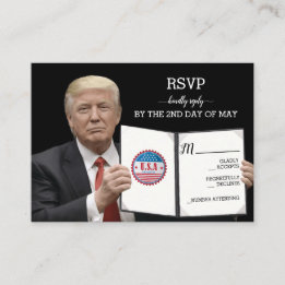 President Trump 📜 Patriotic Wedding Custom Enclosure Card