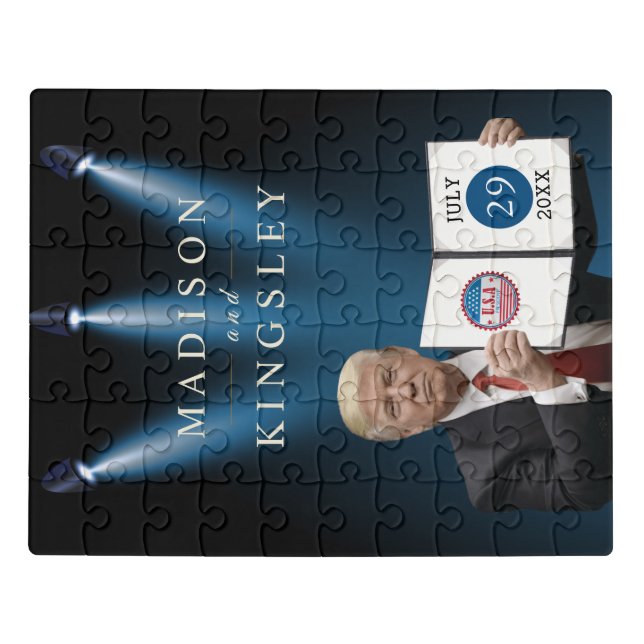 President Trump 🇺🇸✨ Patriotic Wedding Custom Jigsaw Puzzle (Puzzle Horizontal)