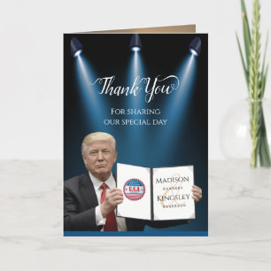 President Trump 🇺🇸✨ Patriotic Wedding Custom Letterpress Thank You Card