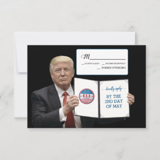 President Trump 📜 Patriotic Wedding Custom RSVP Card