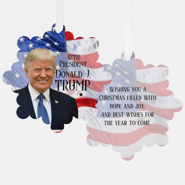 President Trump Photo Gift 47th Donald Trump USA Ornament Card (Front/Back)
