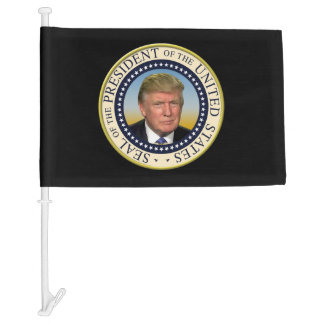 President Trump Photo Presidential Seal Car Flag