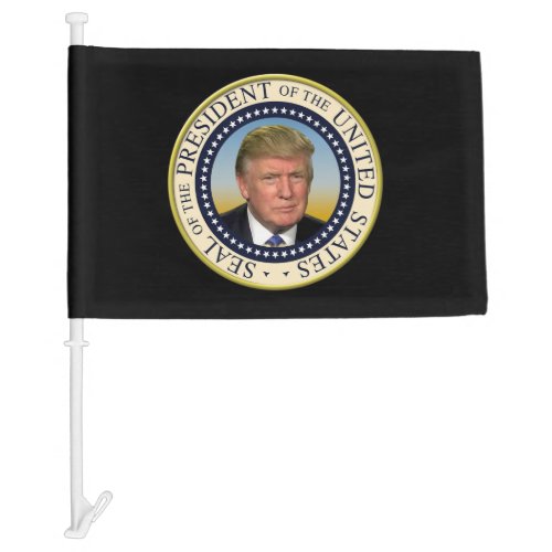 President Trump Photo Presidential Seal Car Flag