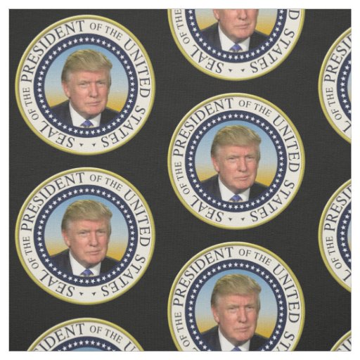 President Trump Photo Presidential Seal Fabric Zazzle