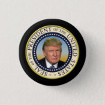 President Trump Photo Presidential Seal Pinback Button