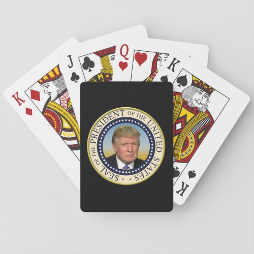 President Trump Photo Presidential Seal Poker Cards