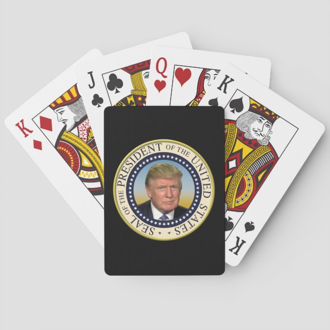 President Trump Photo Presidential Seal Poker Cards (Back)