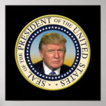 President Trump Photo Presidential Seal Poster