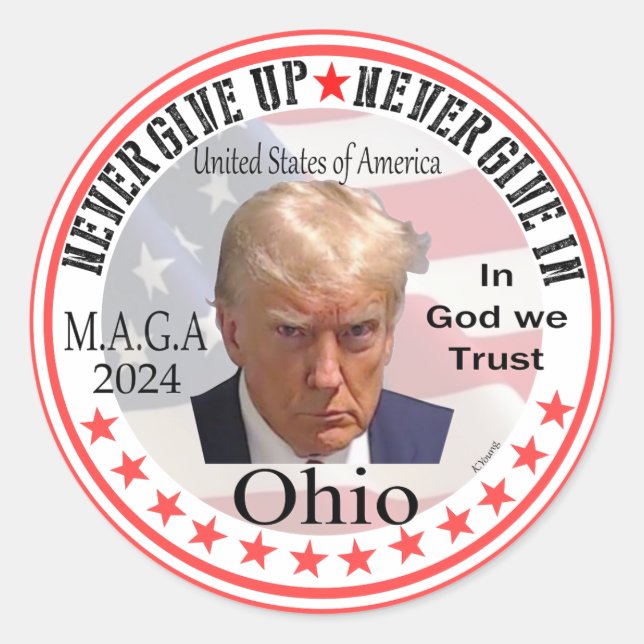 President Trump Red wave Across America,  Classic Round Sticker (Front)