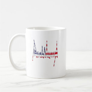 President Trump Signature USA Flag Color Patriotic Coffee Mug
