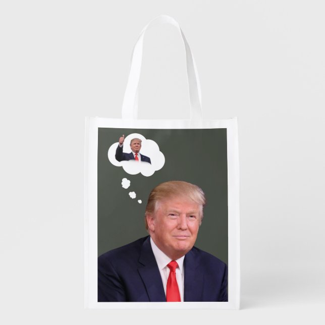 President Trump thinks of Meta Trump USA Reusable Grocery Bag (Front)