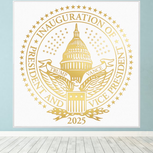 President Trump VP Vance Inauguration Day 2025 Canvas Print (Insitu(Wood Floor))