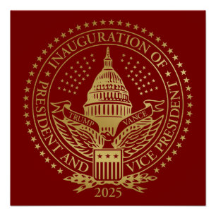 President Trump VP Vance Inauguration Day 2025 Poster