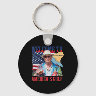 President Trump Welcome To America's Gulf Mexico 7 Keychain