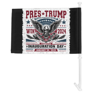 President Trump Won 2024 Car Flag